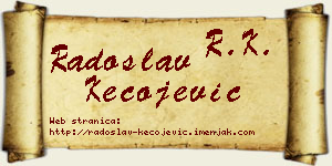 Radoslav Kecojević vizit kartica